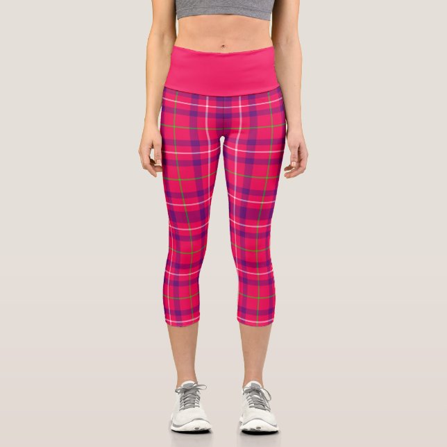 Kariert rosa capri leggings (Vorderseite)