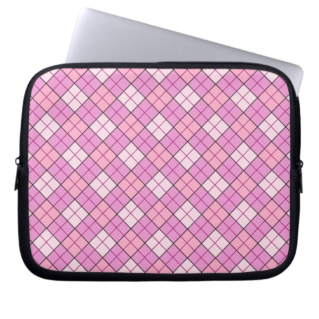Kariert rosa laptopschutzhülle (Vorderseite)