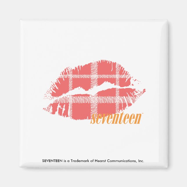 Kariert rosa magnet (Vorne)