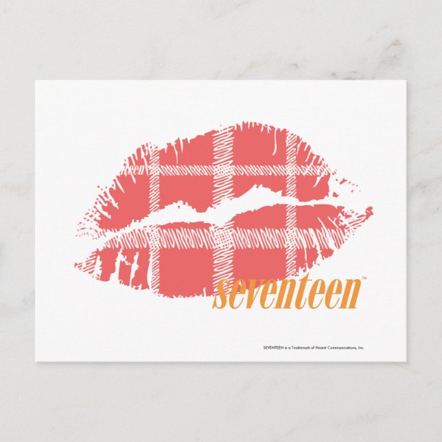 Kariert rosa postkarte (Vorderseite)