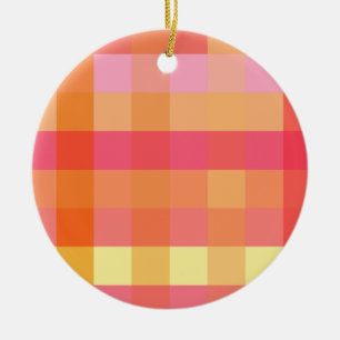 Kariert, rosa und orange keramikornament