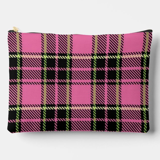 Kariert rosa zubehörtasche (Vorderseite)