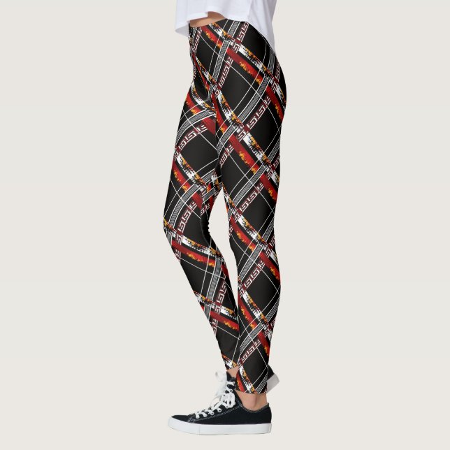 Kariert, rot leggings (Links)