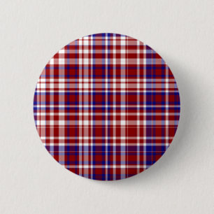 Kariert, rot, weiß, blau. 01-SCHALTFLÄCHE Button