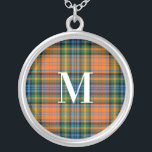 Kariert Roter Karo Rustikales Monogramm Tartan Versilberte Kette<br><div class="desc">Vervollständigen Sie Ihre Geschenkwünsche mit dieser niedlichen karierten Klan Murray tartan Halskette für jeden besondere Anlass,  einschließlich Geburtstage,  Jahrestage,  Feiertage</div>