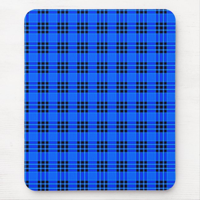 Kariert Royal Blue Black Karos Muster-57686 Mousepad (Vorne)