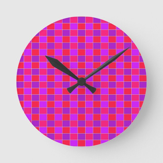 kariert runde wanduhr (Vorderseite)