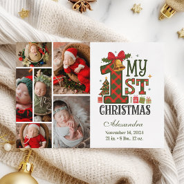 Kariert Rustikal 6 Foto Erste Weihnachtsfeier Feiertagskarte