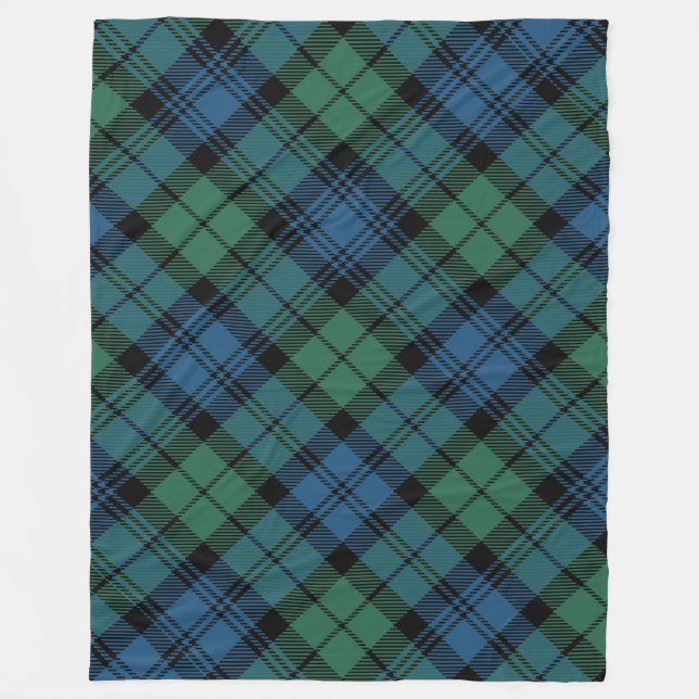 Kariert Rustikal Blue Green Campbell Tartan Fleecedecke (Vorderseite)