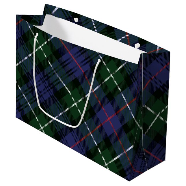 Kariert Rustikales Elegant Clan MacKenzie Tartan Große Geschenktüte (Vorderseite Schrägansicht)