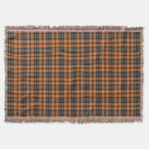 Kariert schottischer Tartan Orange Black Pattern Decke