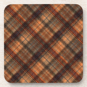 Kariert schottischer Tartan-Orange-Klassiker Getränkeuntersetzer
