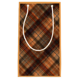 Kariert schottischer Tartan-Orange-Klassiker Kleine Geschenktüte