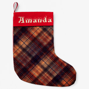 Kariert schottischer Tartan-Orange-Klassiker Kleiner Weihnachtsstrumpf