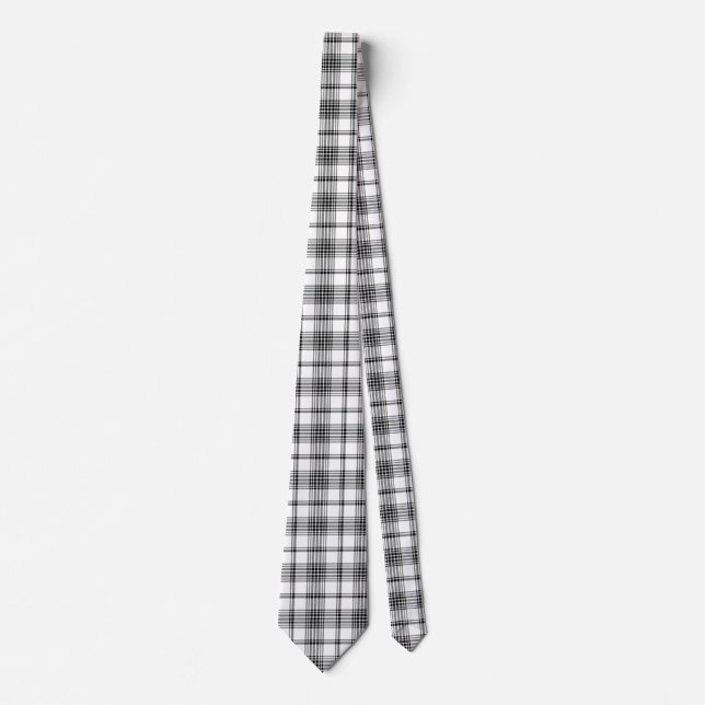 Kariert - Schwarz-weiß - Emo - Neck Tie Krawatte (Vorderseite)
