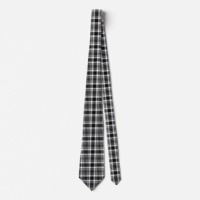 Kariert - Schwarz-weiß - Emo - Neck Tie Krawatte (Vorderseite)