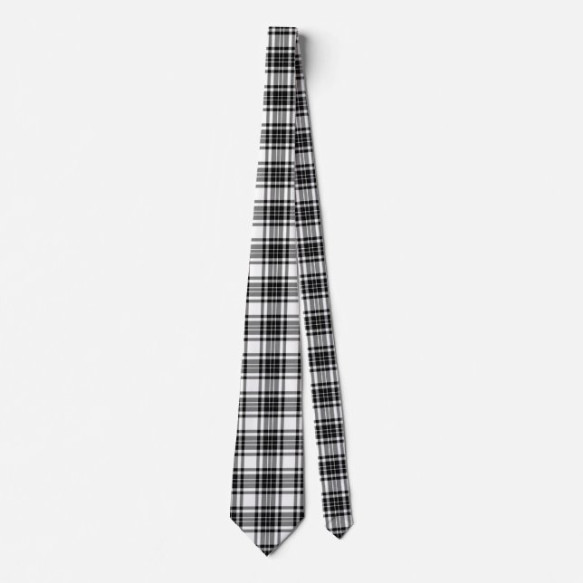 Kariert - Schwarz-weiß - Emo - Neck Tie Krawatte (Vorderseite)