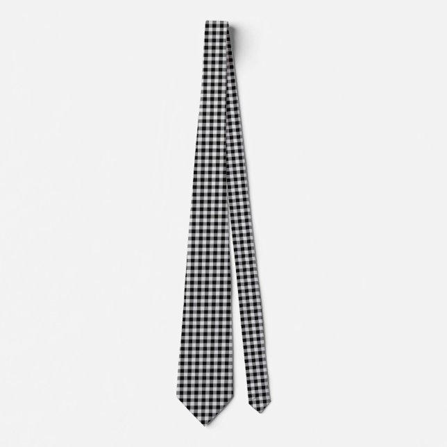 Kariert - Schwarz-weiß - Emo - Neck Tie Krawatte (Vorderseite)