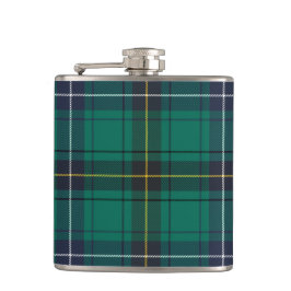 Kariert Scottish Clan Henderson Green Black Karo Flachmann