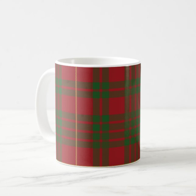 Kariert Scottish Clan MacTavish Red Green Karo Kaffeetasse (Vorderseite Links)
