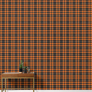 Kariert Scottish Tartan Orange Black Tapete