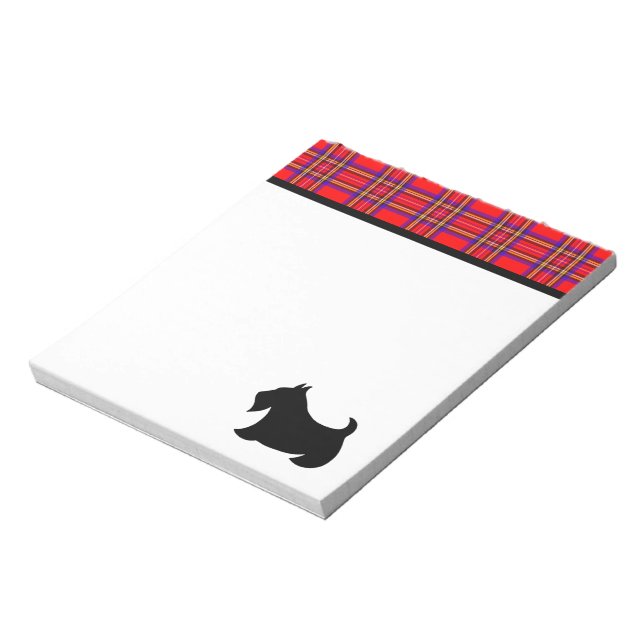Kariert Scottish Terrier Notepad Notizblock (Rotiert)