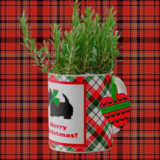 Kariert Scotty Dog Frohe Weihnachten Kaffeetasse (Add a fresh rosemary plant and a mug becomes an instant thoughtful hostess gift!)