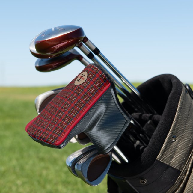 Kariert Stewart Red Tartan Men-Monogram-Geschenk Golf Headcover (In Situ)