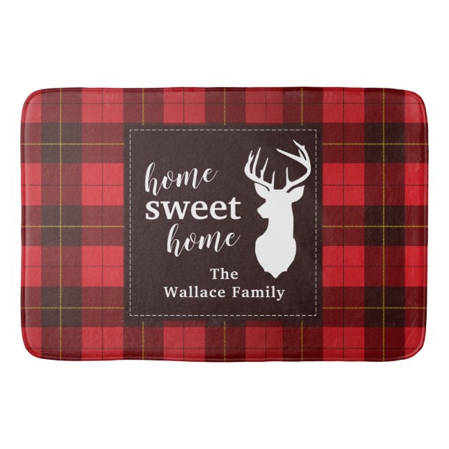 Kariert Sweet Zuhause Wallace Tartan Personalisier Badematte (Vorderseite)
