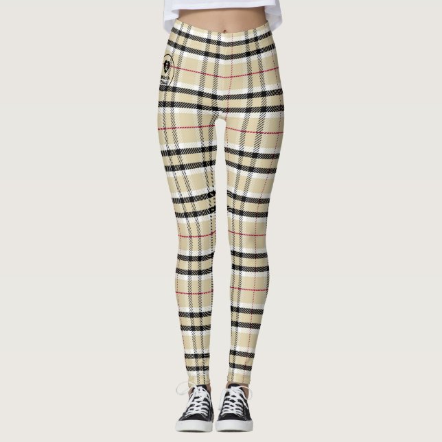 Kariert - Tan - Emo - Leggings (Vorderseite)