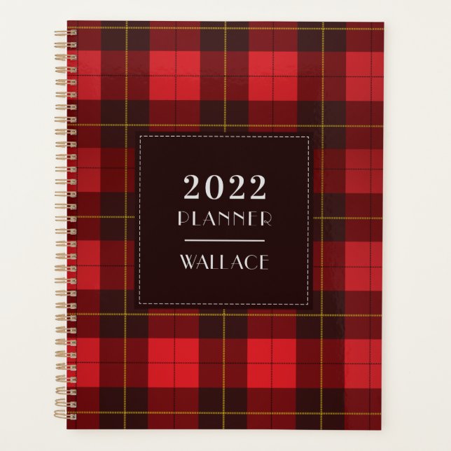 Kariert Tartan 2022 Clan Wallace Red Checkered Planer (Vorderseite)