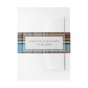 Kariert Tartan Clan Anderson Rustic Wedding Custom Einladungsbanderole