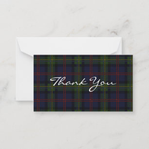 Kariert Tartan Clan Malcolm Vielen Dank Mitteilungskarte