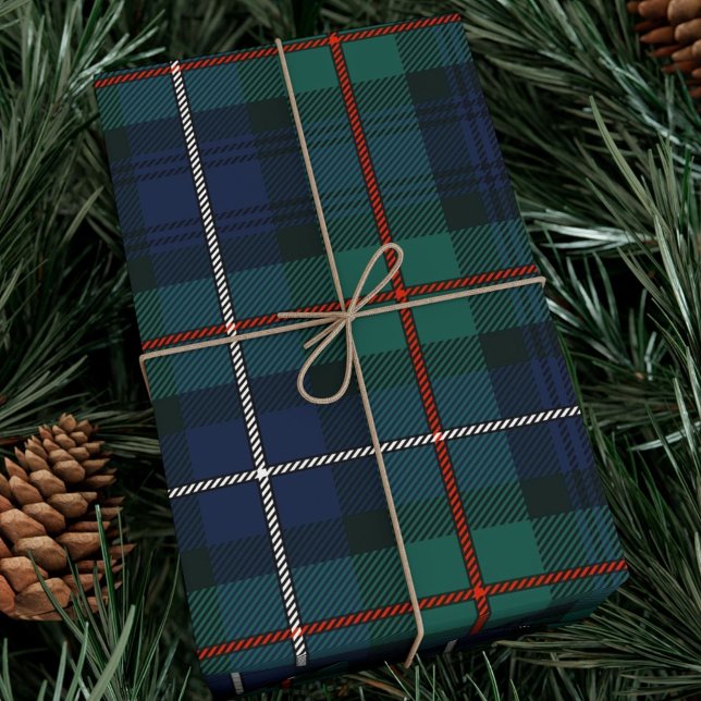 Kariert Tartan Clan Robertson Rustikaler Karo Geschenkpapier (Plaid Tartan Clan Robertson Rustic Check Wrapping Paper)