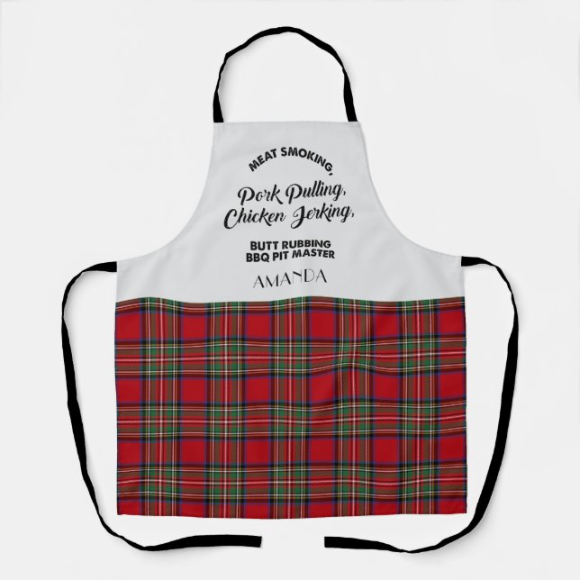 Kariert Tartan Clan Stewart Checkered Red Kitchen Schürze (Vorderseite)