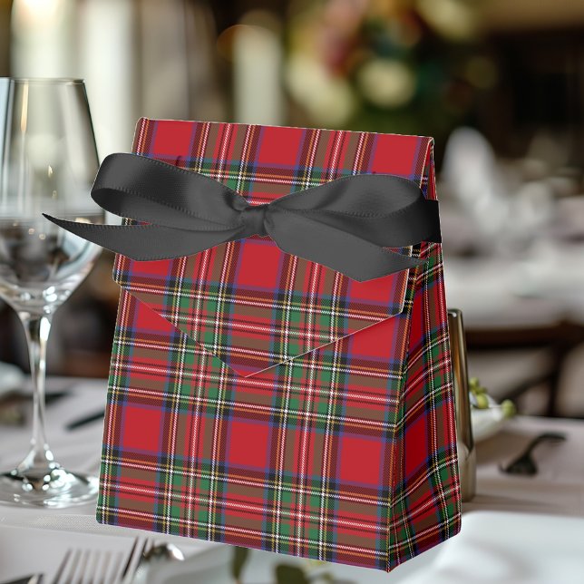 Kariert Tartan Clan Stewart Red Karo Party Geschenkschachtel (Rustic Plaid Stewart Tartan Favor Box)