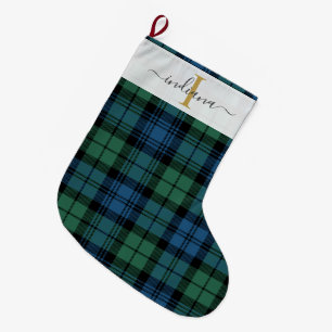 Kariert Tartan Green Campbell Weihnachtsfeiertage Großer Weihnachtsstrumpf