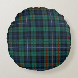 Kariert Tartan Green Lila Rustic Clan Robertson Rundes Kissen