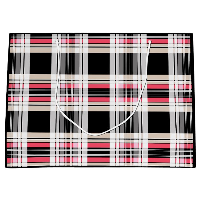 Kariert, tartan große geschenktüte (Vorderseite)