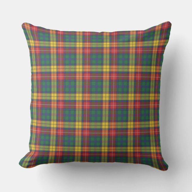 Kariert Tartan Modern Zuhause Clan Buchanan Muster Kissen (Vorderseite)