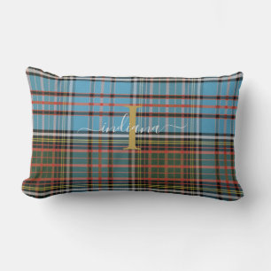 Kariert Tartan Monogram Script Clan Anderson Rusti Lendenkissen