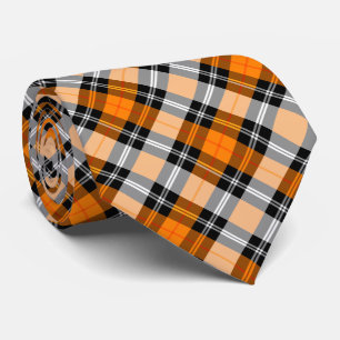 Kariert-tartan-Muster orange-schwarz Krawatte