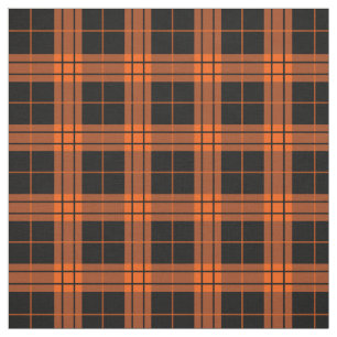 Kariert/tartan-Muster orange und schwarz Stoff