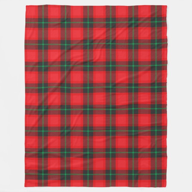 Kariert Tartan Red Black Pattern Traditional Fleecedecke (Vorderseite)