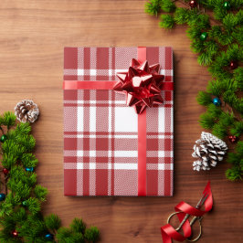 Kariert Tartan Red White Holiday Weihnachten Geschenkpapier
