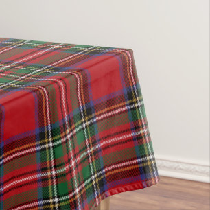 Kariert Tartan Stewart Red Rustic Tischdecke