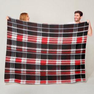 Kariert Trendy Abstrakt Red Black Collection Fleecedecke