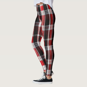 Kariert Trendy Abstrakt Red Black Collection Leggings