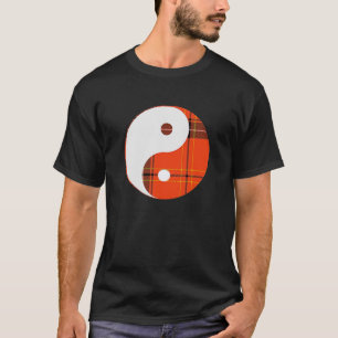 Kariert und weiß Yin Yang T-Shirt