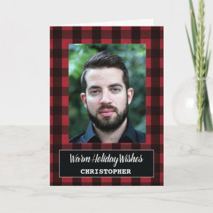 Kariert Warme Weihnachtswünsche, Foto Weihnachten
